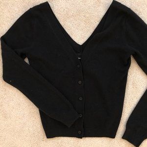 Reformation Cashmere V Neck Black Sweater